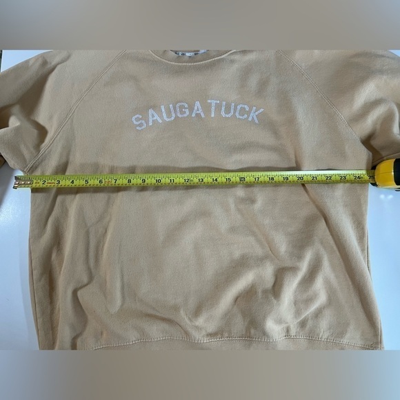 Great Coast yellow relaxed Saugatuck Michigan distressed sweatshirt sz XL preppy - Picture 7 of 8